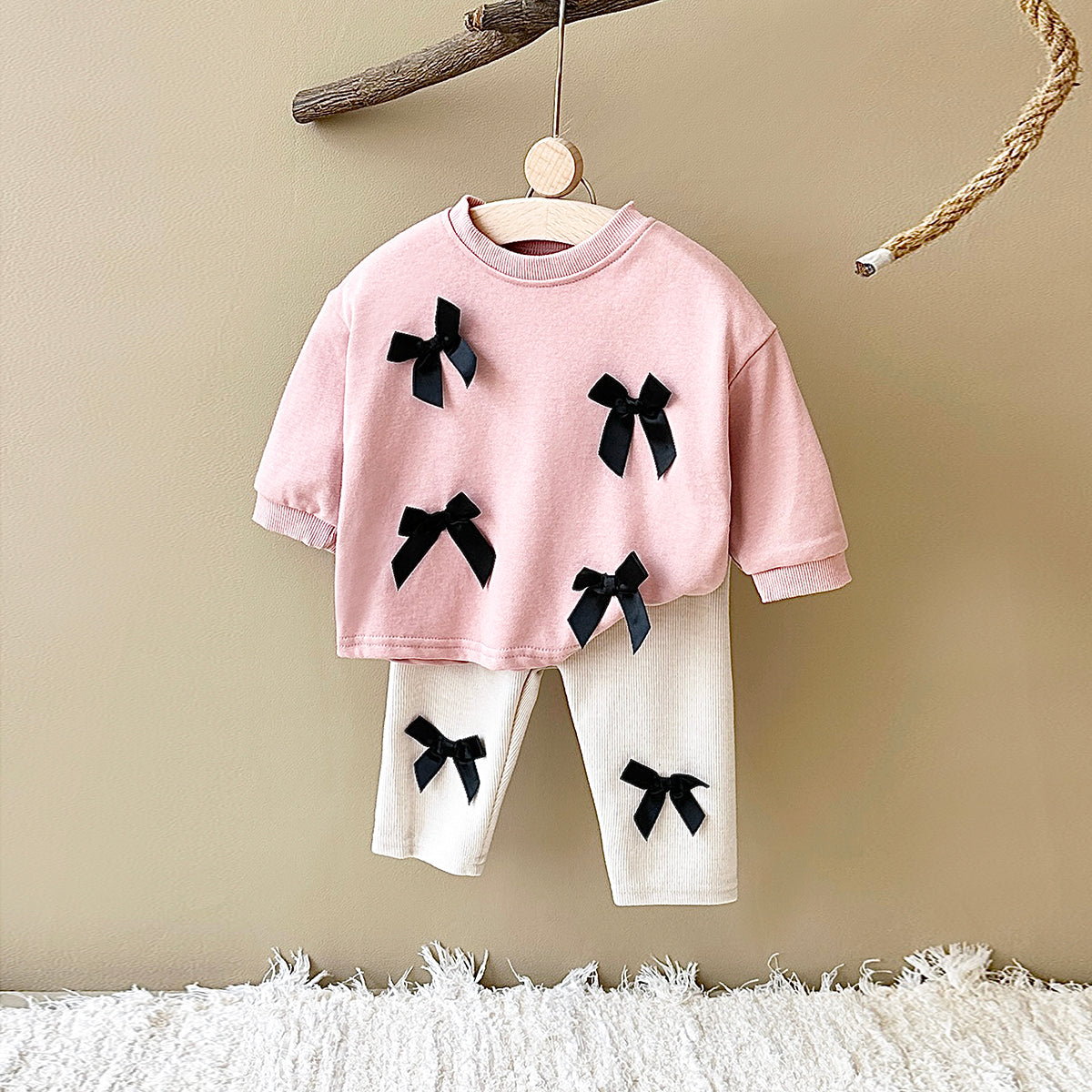 Cute Treasure 3D Bow Set Spring Autumn 0-3 Years Old