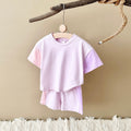 Summer Gradient Color Spliced Short Sleeve 2-Piece Set for Baby Boys & Girls