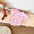 Summer 3D Cloud Flower Heart Short Sleeve Romper