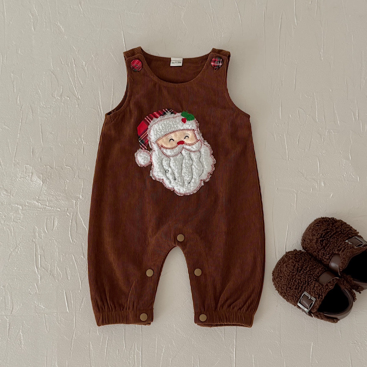 Santa Head Festive Overalls for Baby Boys & Girls