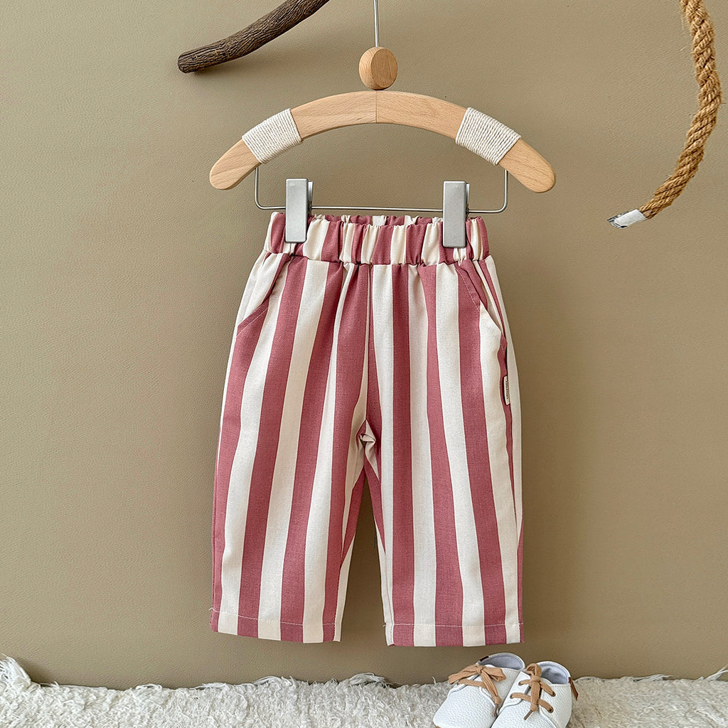 Striped Printed Casual Long Pants for Baby Boys & Girls