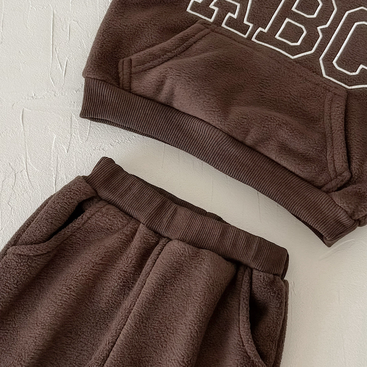 Hooded Autumn Winter Set for Baby Boys with ABC Letter Embroidery