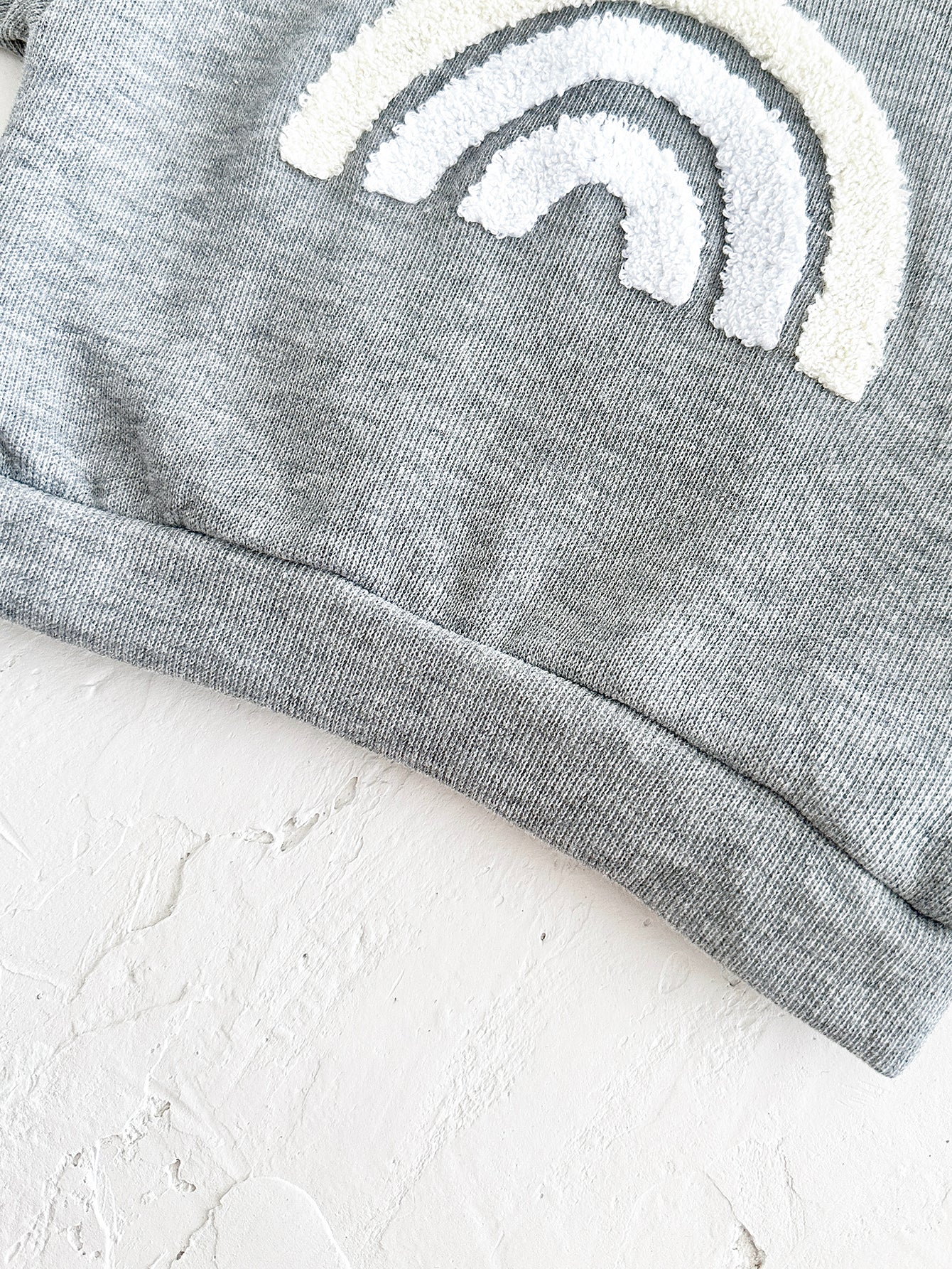 Solid Grey Infant Tracksuit Towel Rainbow Loose Big Crotch Base Outfit