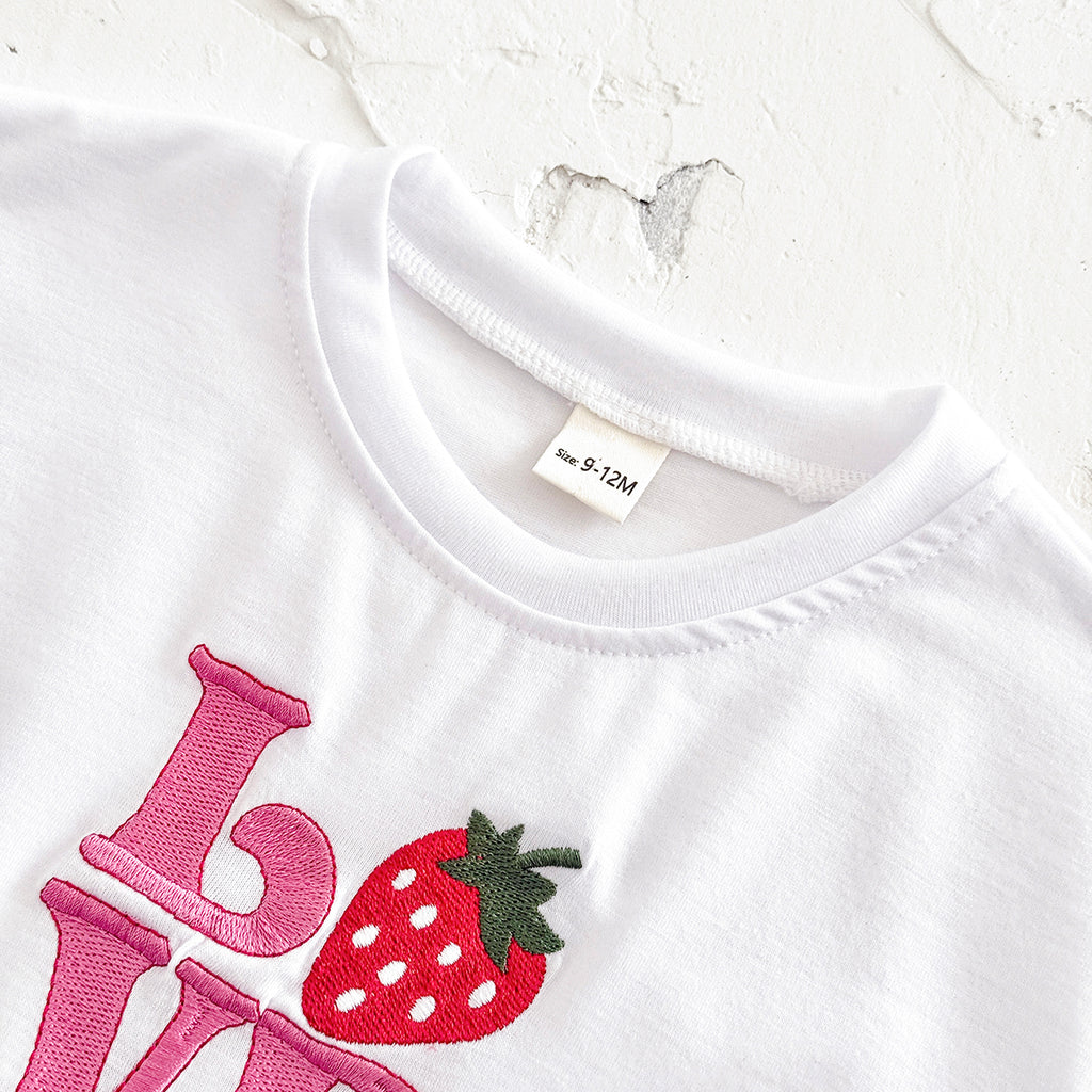 Summer Casual Colorful Letter Embroidery Set