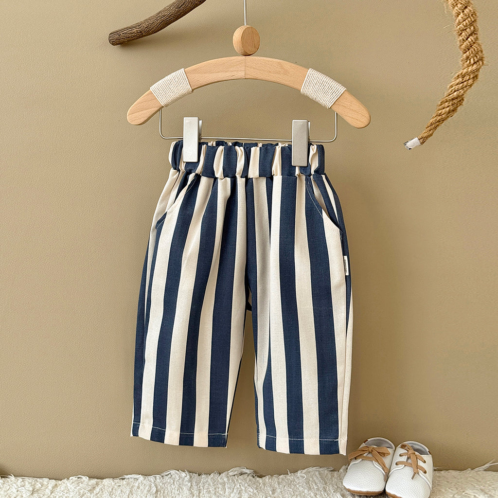 Striped Printed Casual Long Pants for Baby Boys & Girls