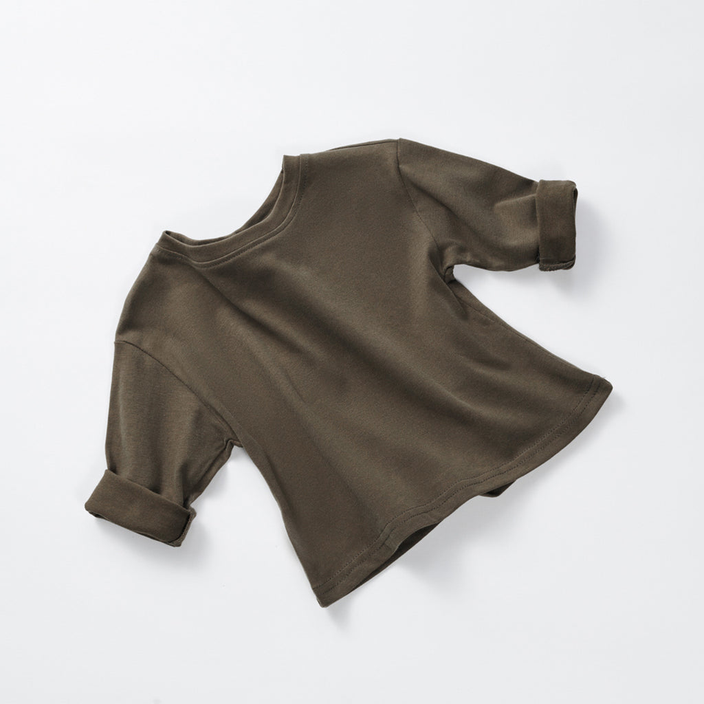 Neutral baby solid color pure cotton long sleeved shirt for 1-3 years old
