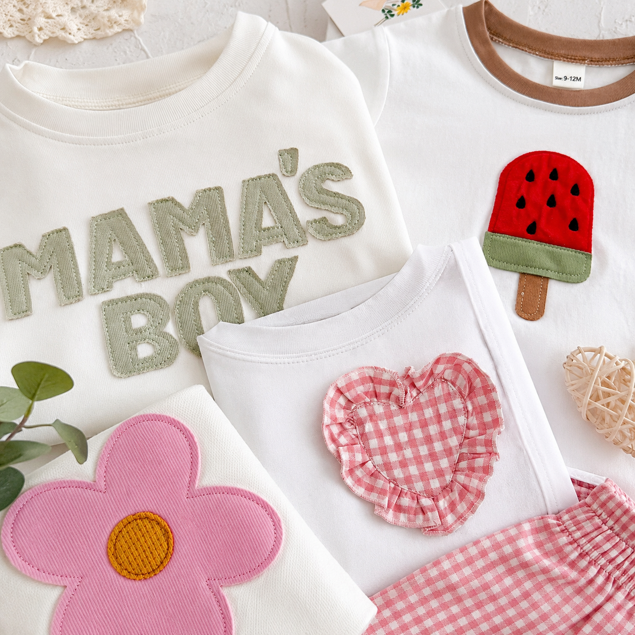 Custom applique embroidery for baby clothing