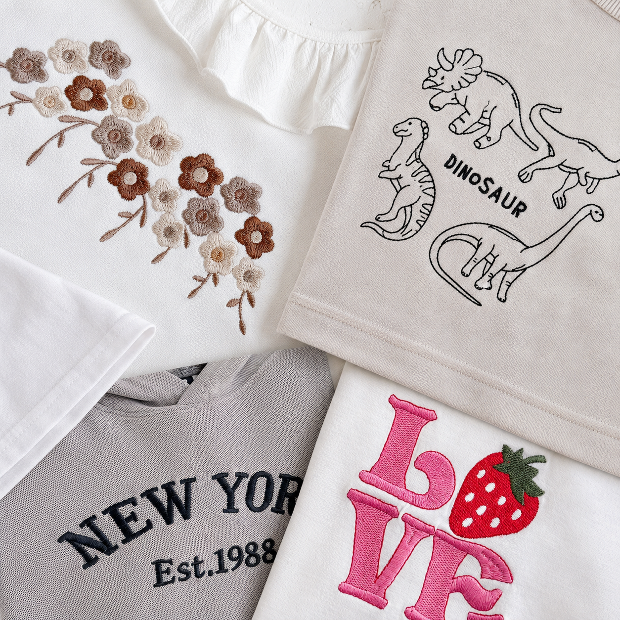 Custom embroidery for baby clothing