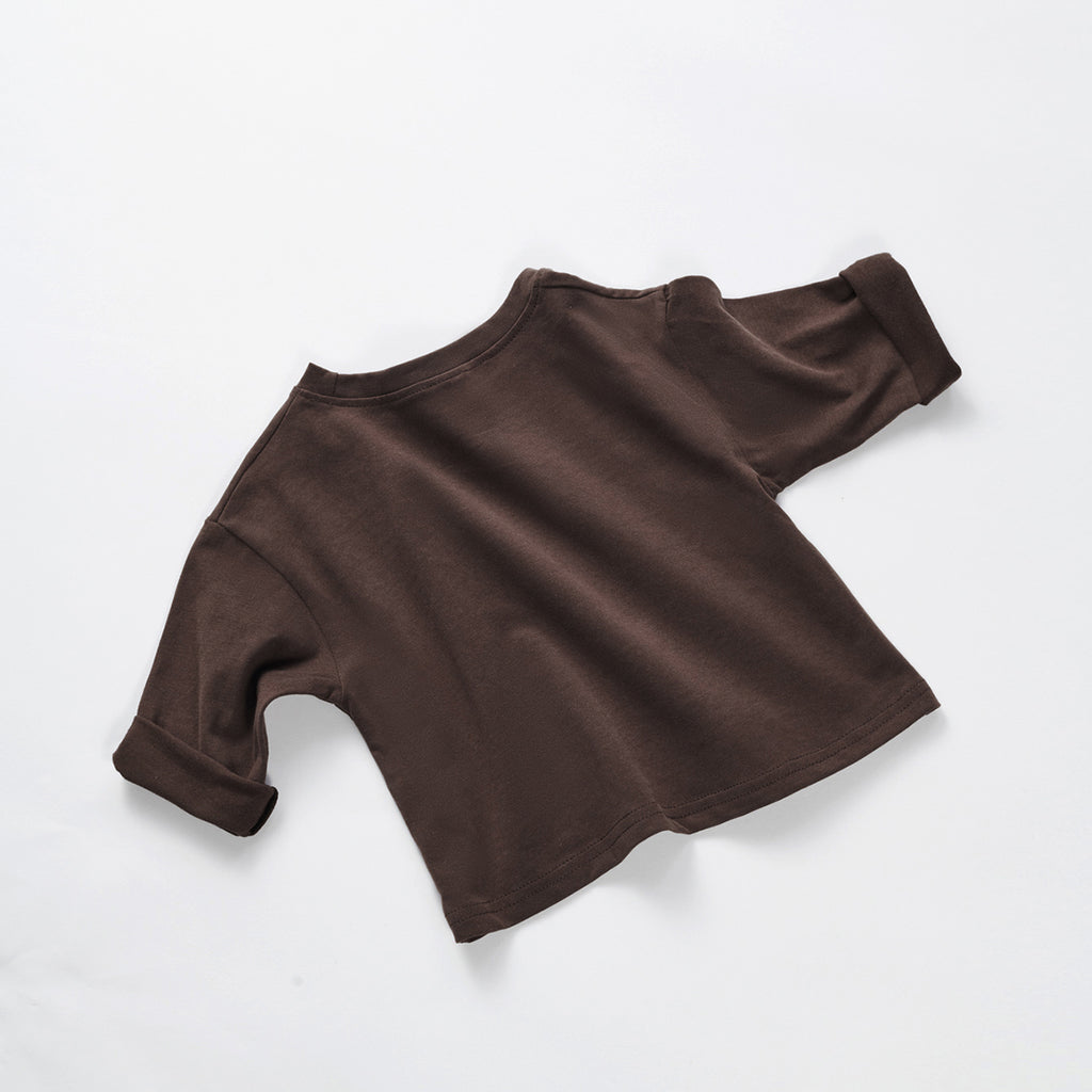 Neutral baby solid color pure cotton long sleeved shirt for 1-3 years old