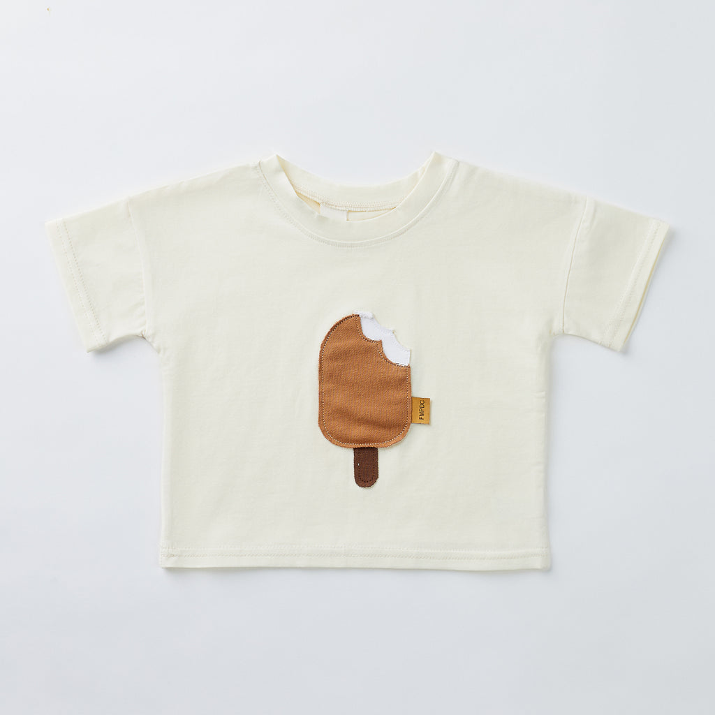 Summer Ice Cream Applique Crew Neck T-shirt