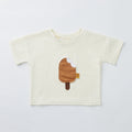 Summer Ice Cream Applique Crew Neck T-shirt