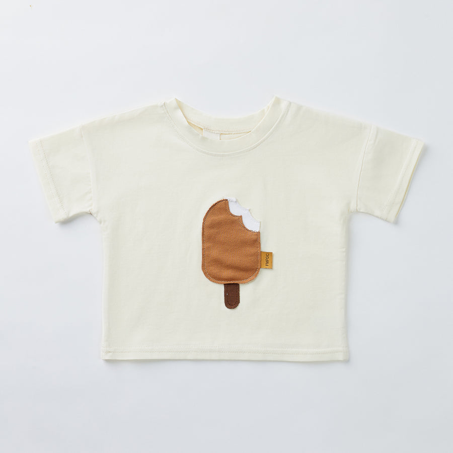 Summer Ice Cream Applique Crew Neck T-shirt