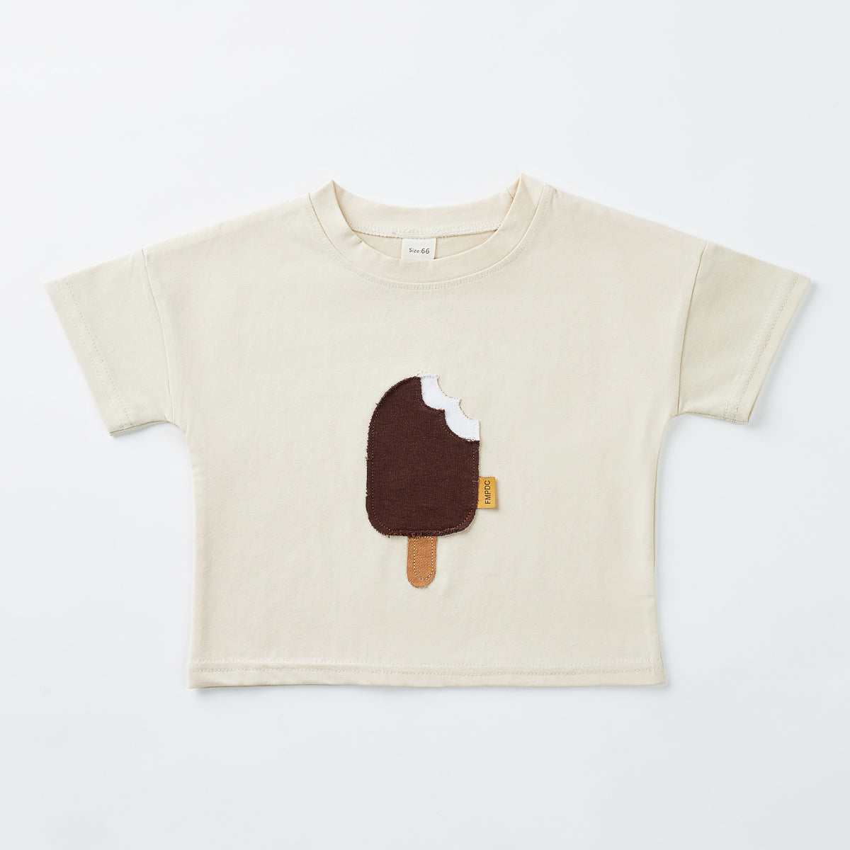 Summer Ice Cream Applique Crew Neck T-shirt