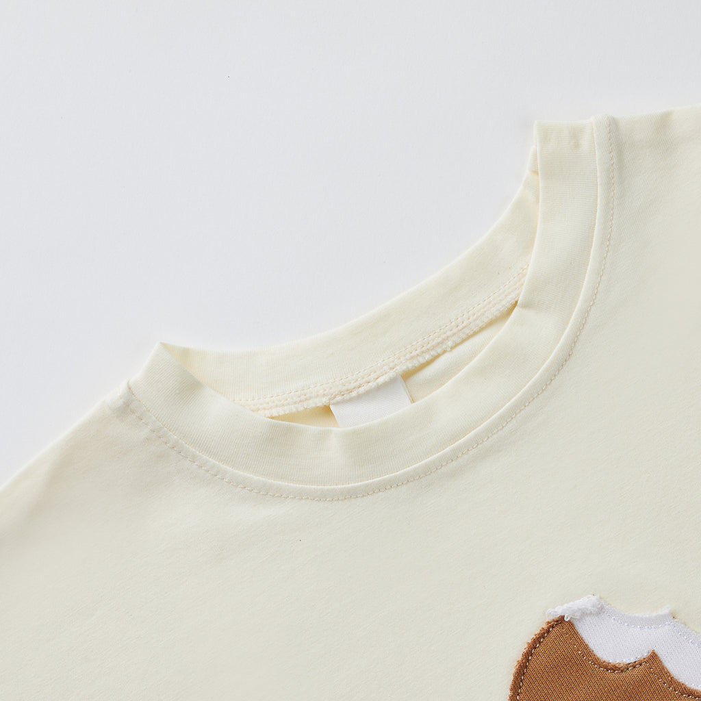Summer Ice Cream Applique Crew Neck T-shirt