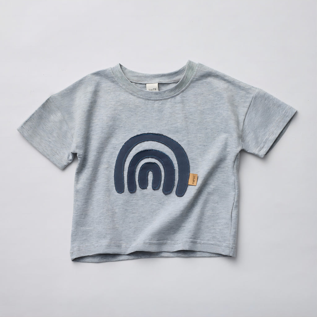Summer Rainbow Applique Crew Neck T-shirt