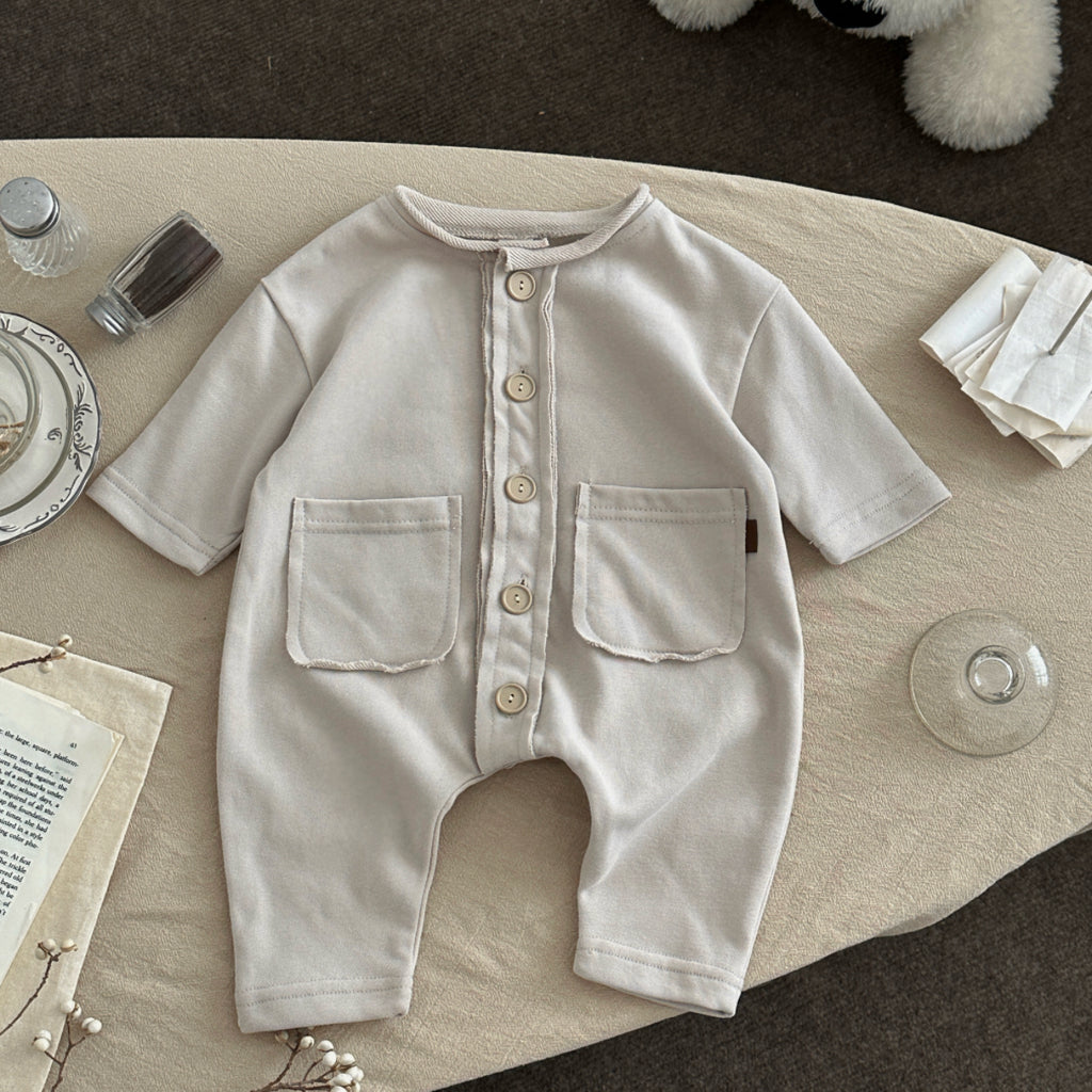 Baby Pocket Long Sleeve Cotton Blend Romper Jumpsuit 1-18Months