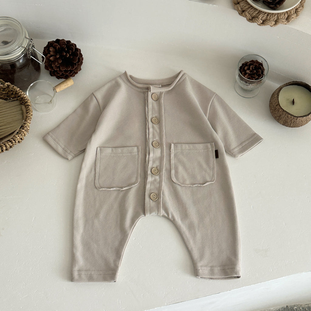 Baby Pocket Long Sleeve Cotton Blend Romper Jumpsuit 1-18Months