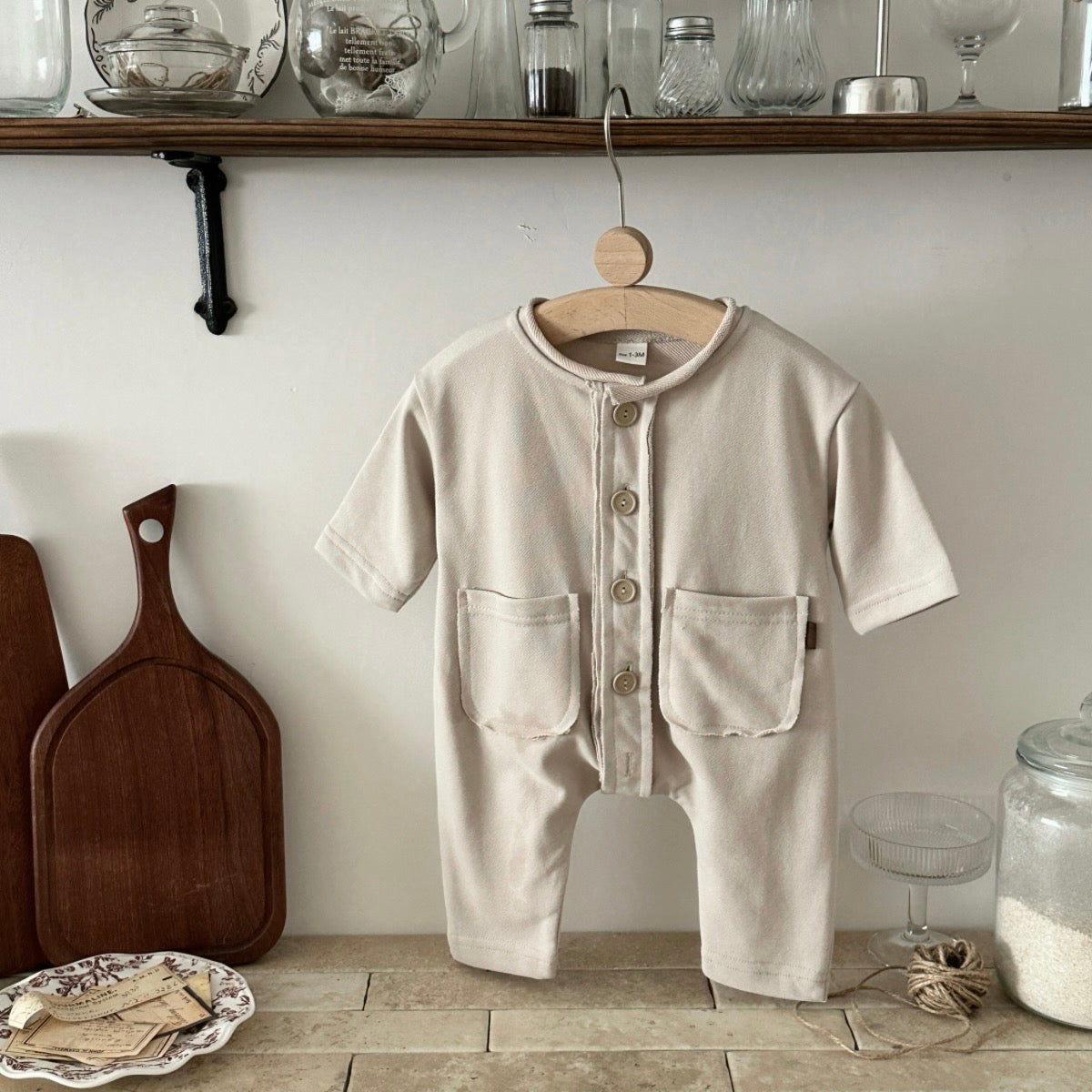 Baby Pocket Long Sleeve Cotton Blend Romper Jumpsuit 1-18Months