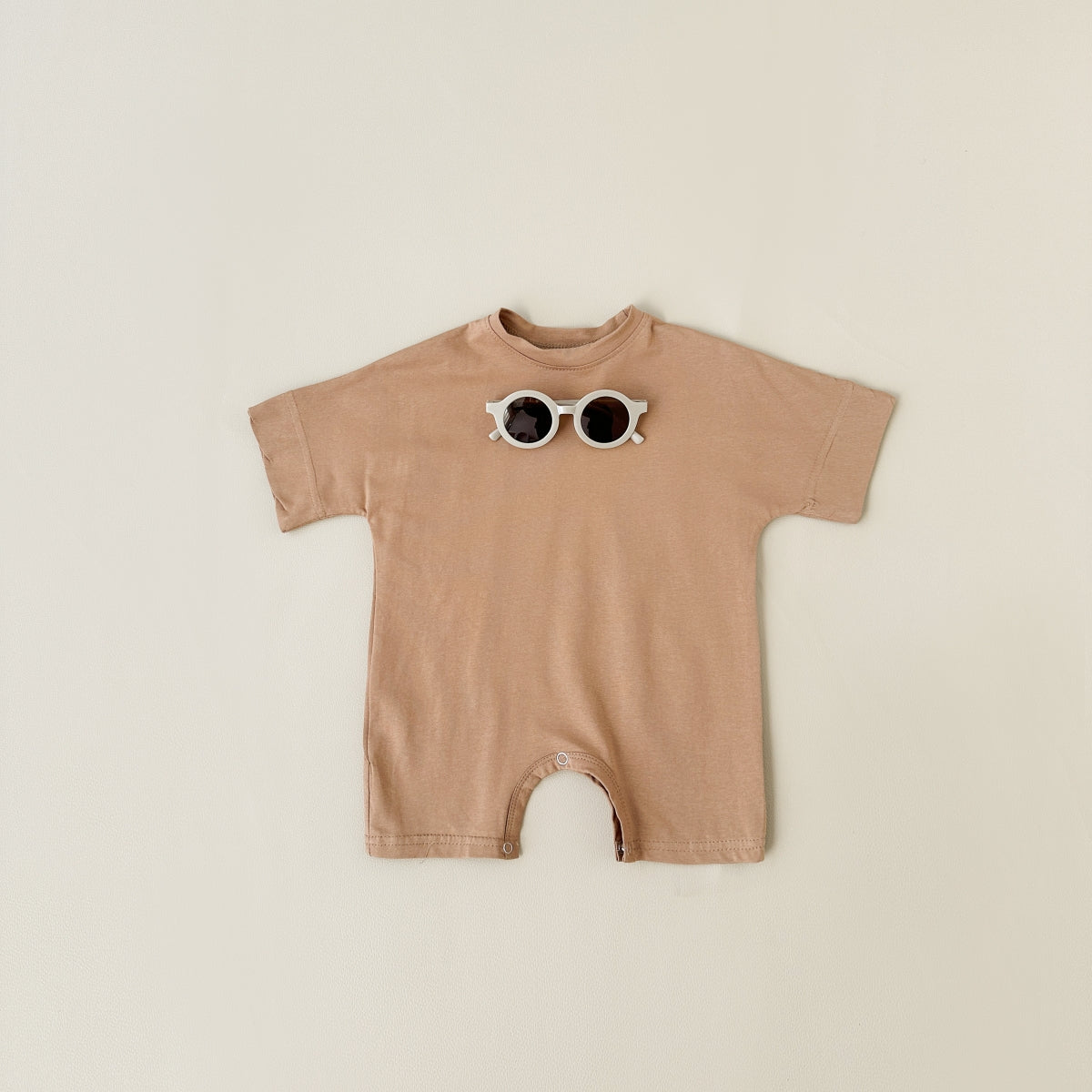 Solid Color Short Romper for Baby Boys & Girls, Summer