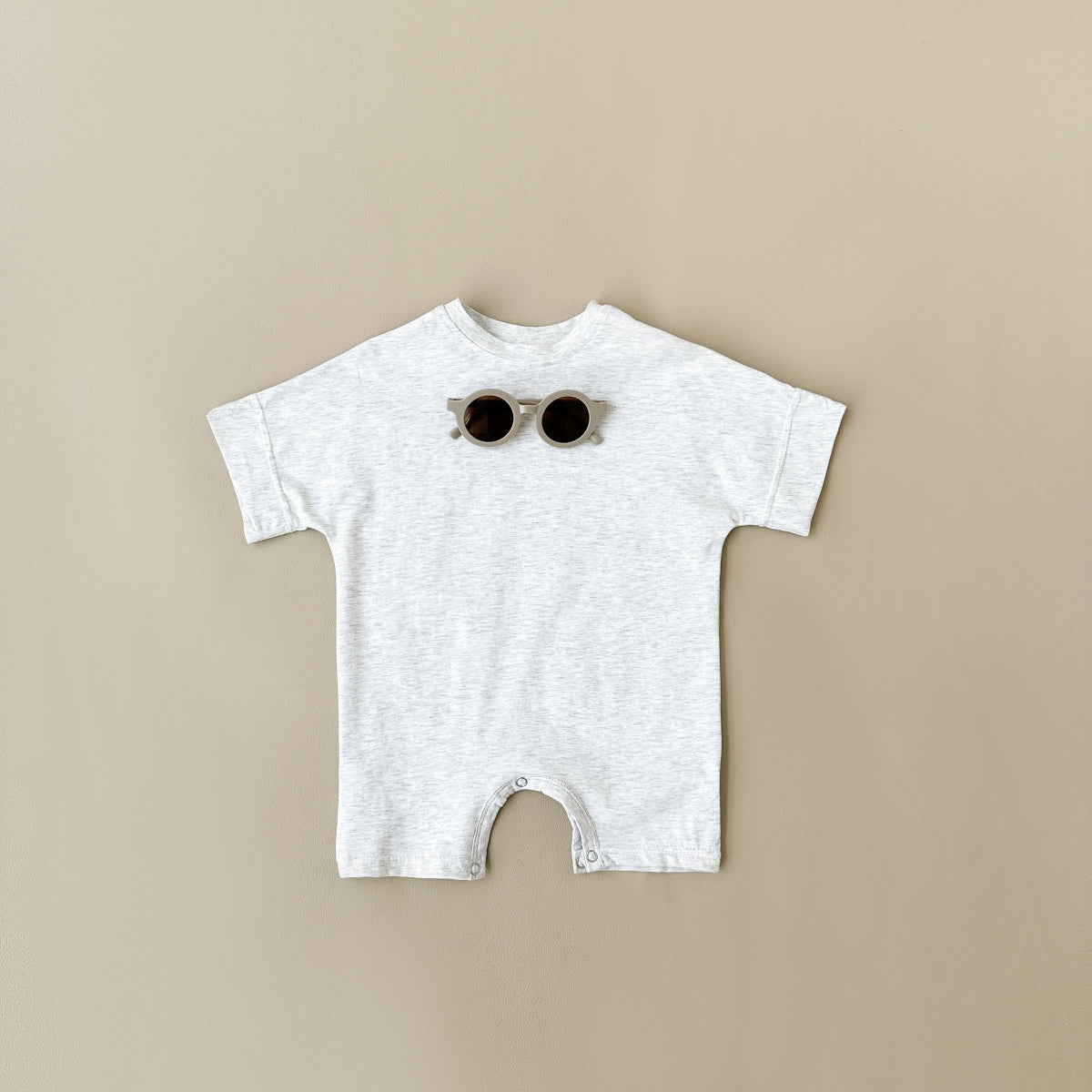Solid Color Short Romper for Baby Boys & Girls, Summer