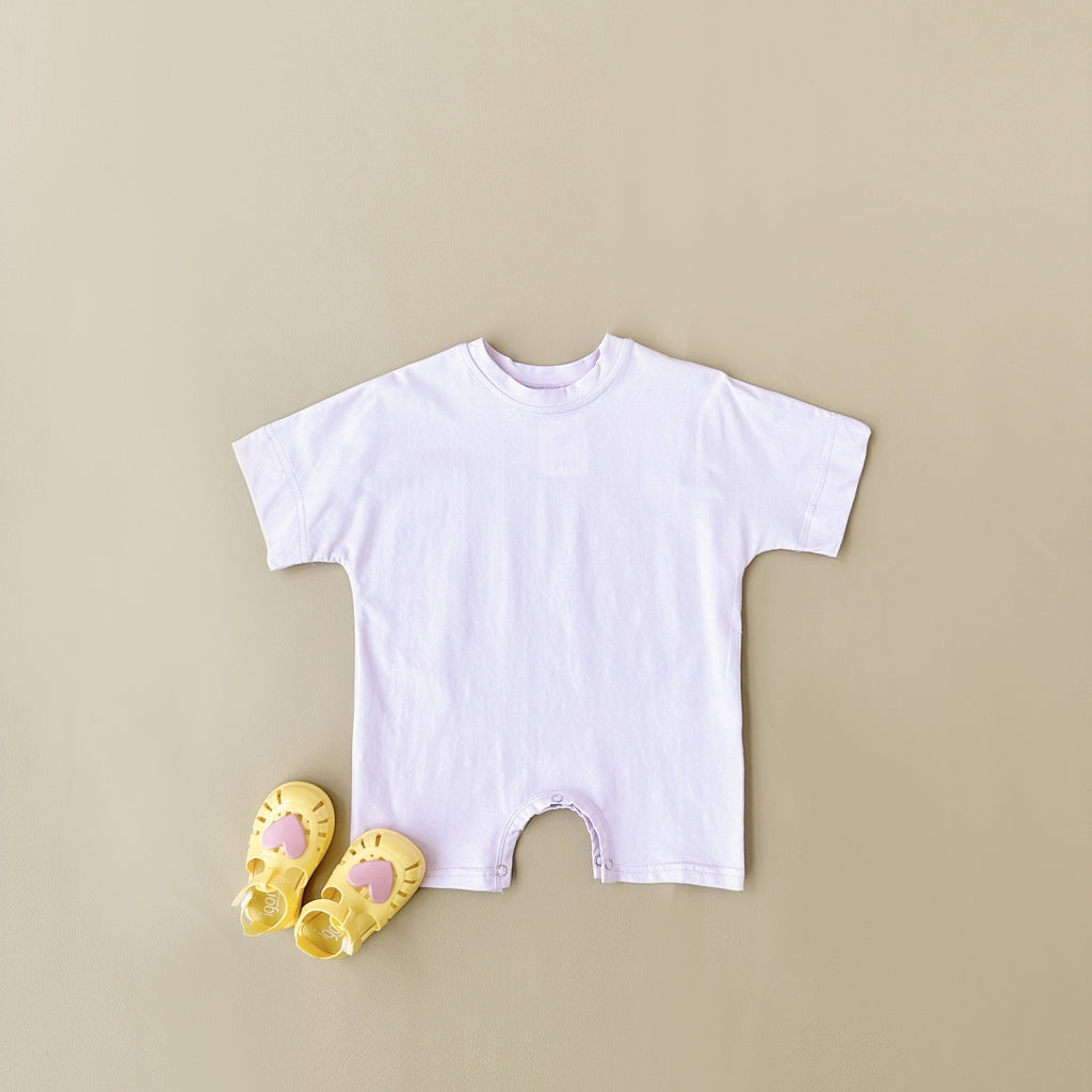 Solid Color Short Romper for Baby Boys & Girls, Summer