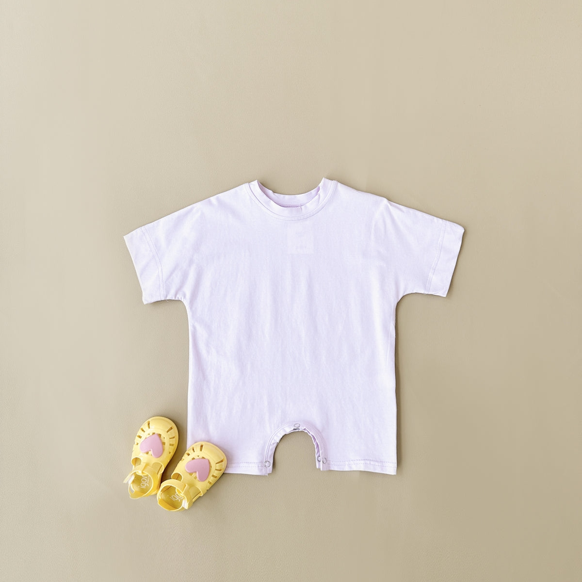 Solid Color Short Romper for Baby Boys & Girls, Summer