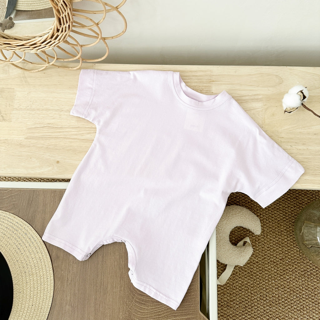 Solid Color Short Romper for Baby Boys & Girls, Summer