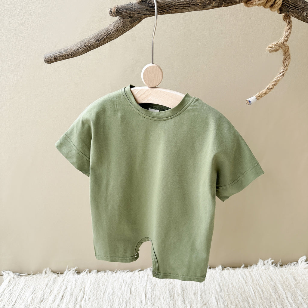Solid Color Short Romper for Baby Boys & Girls, Summer