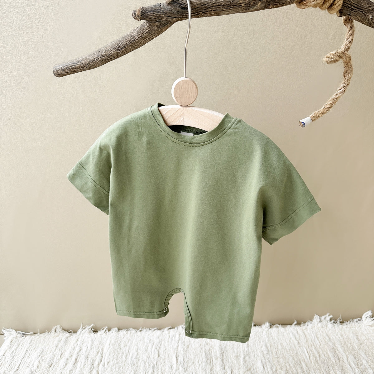 Solid Color Short Romper for Baby Boys & Girls, Summer