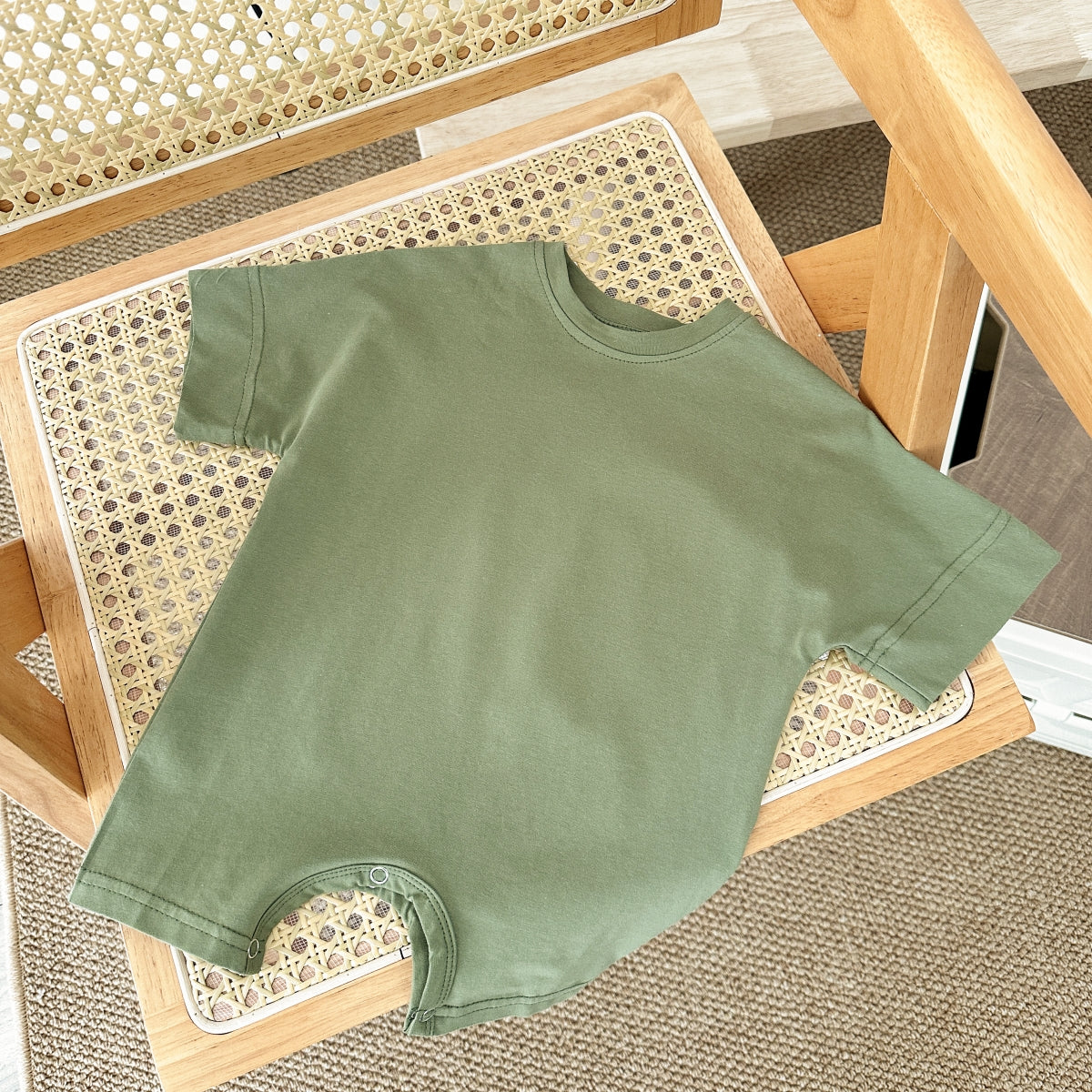 Solid Color Short Romper for Baby Boys & Girls, Summer