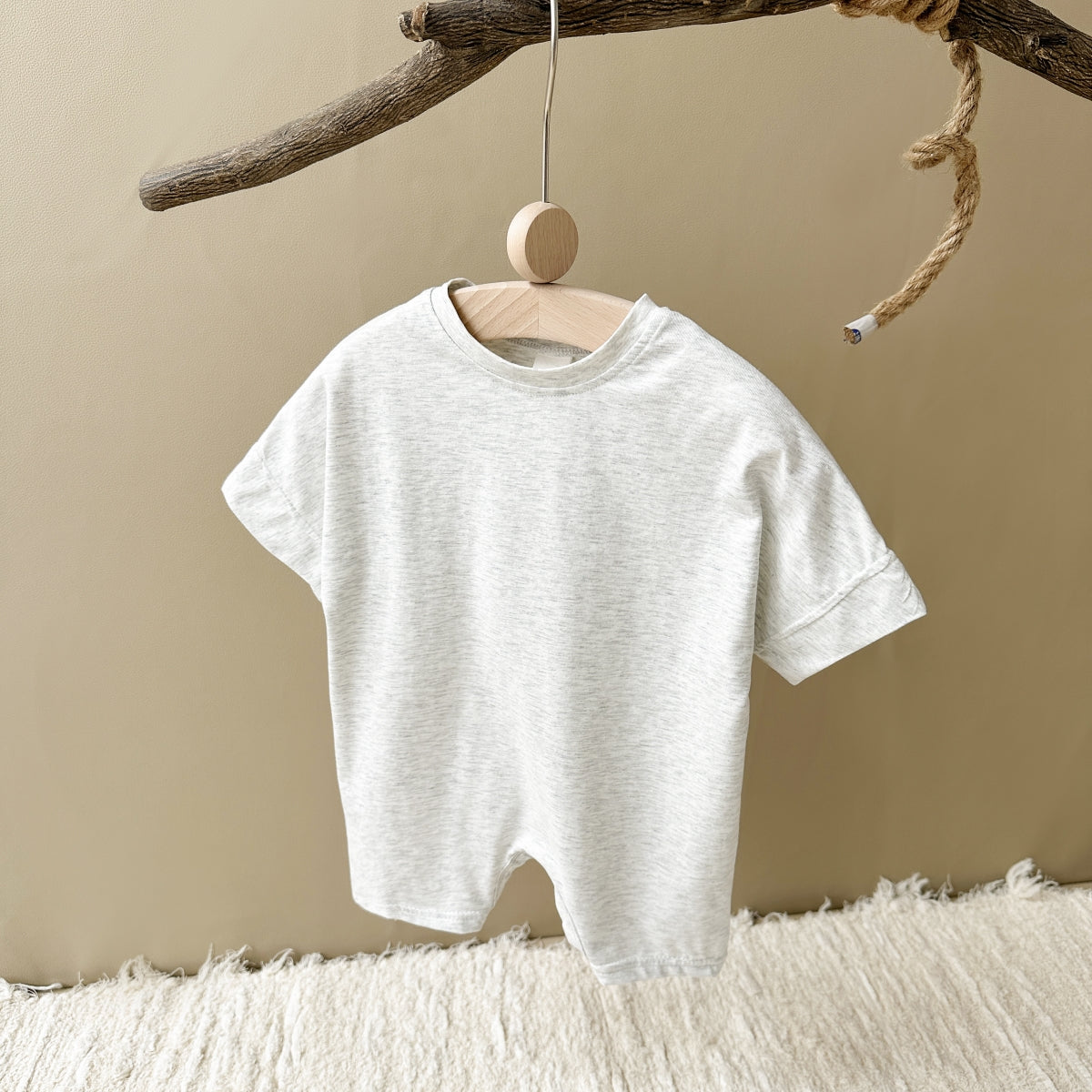 Solid Color Short Romper for Baby Boys & Girls, Summer