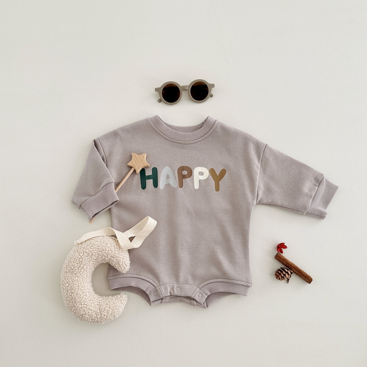 Neutral baby Christmas tree pattern printed long sleeved jumpsuit 1-18 months