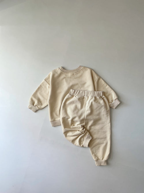 Ins Solid Toddler Two Piece Set Fleece Fish Embroidery Baby Clothes