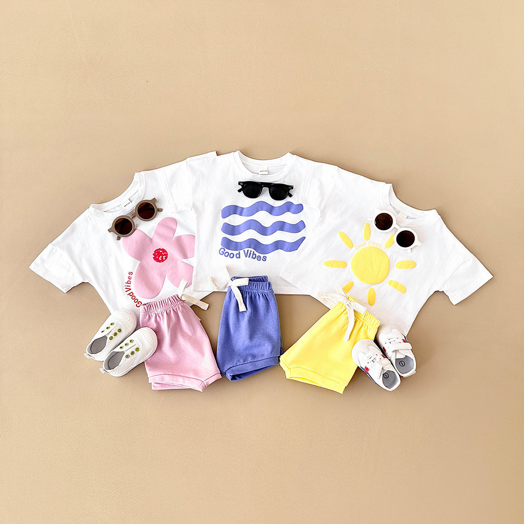 Cartoon Summer Print Short Sleeve Set
