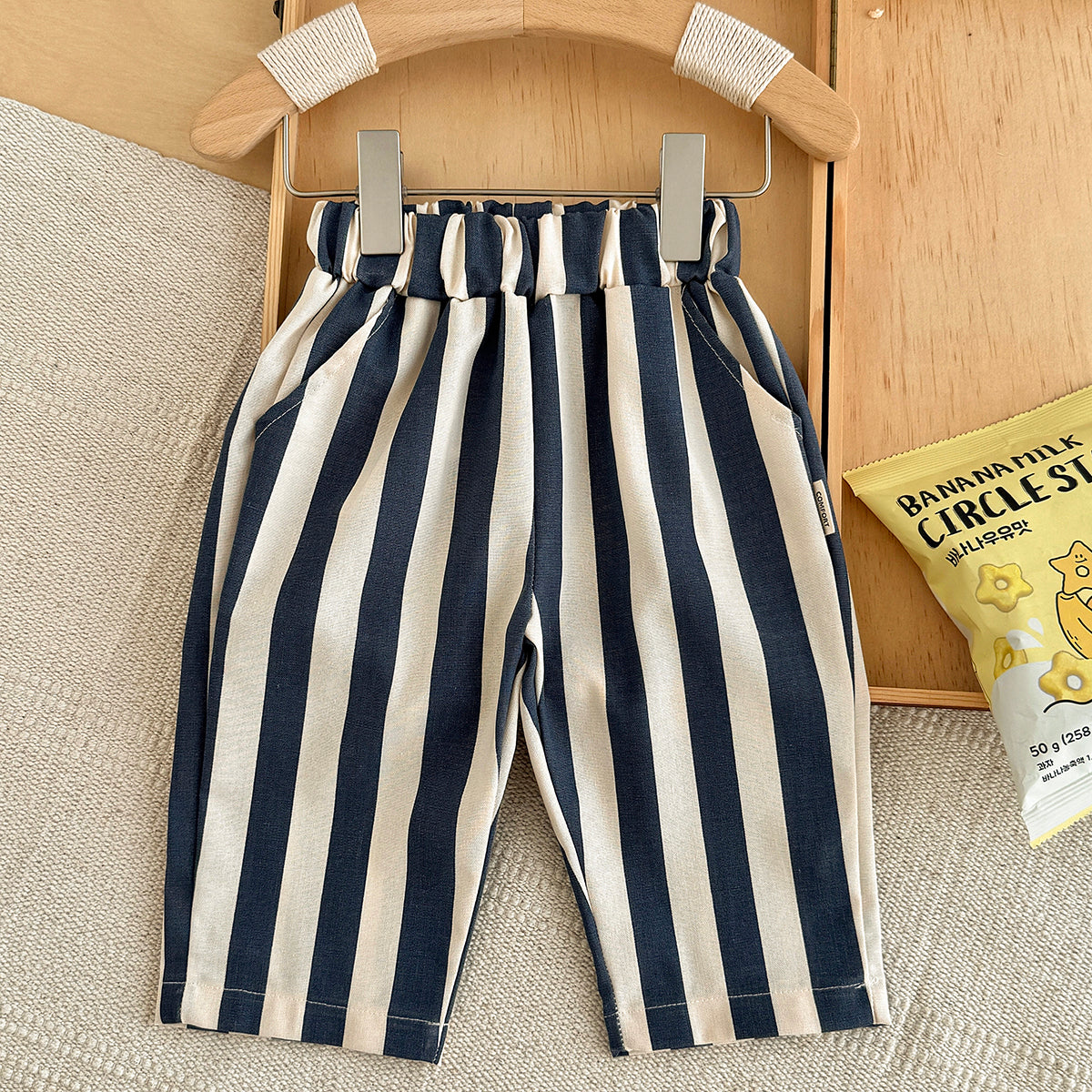 Striped Printed Casual Long Pants for Baby Boys & Girls