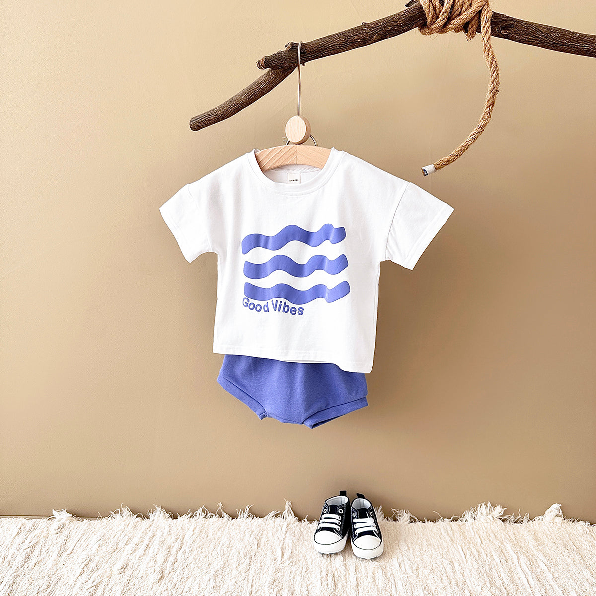 Cartoon Summer Print Short Sleeve Set