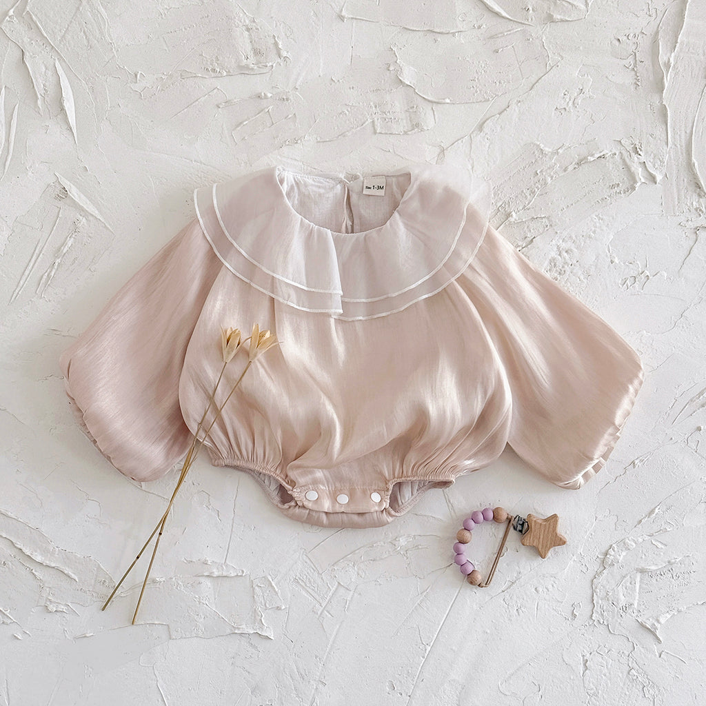 Summer Princess Style Pink Romper for Baby Girls