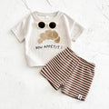 Summer Casual Cookie Towel Embroidery Short Sleeve Set