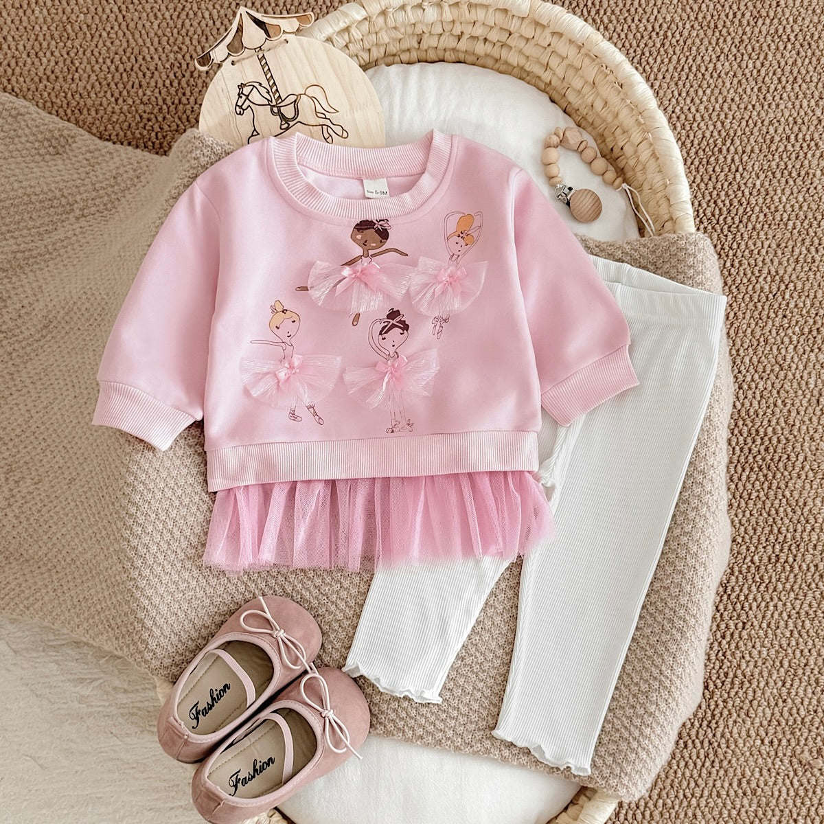 Lace Decor Dance Outfit for Little Girls, Spring Autumn
