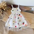 Baby Girl Floral Embroidered Tulle Sleeveless Dress