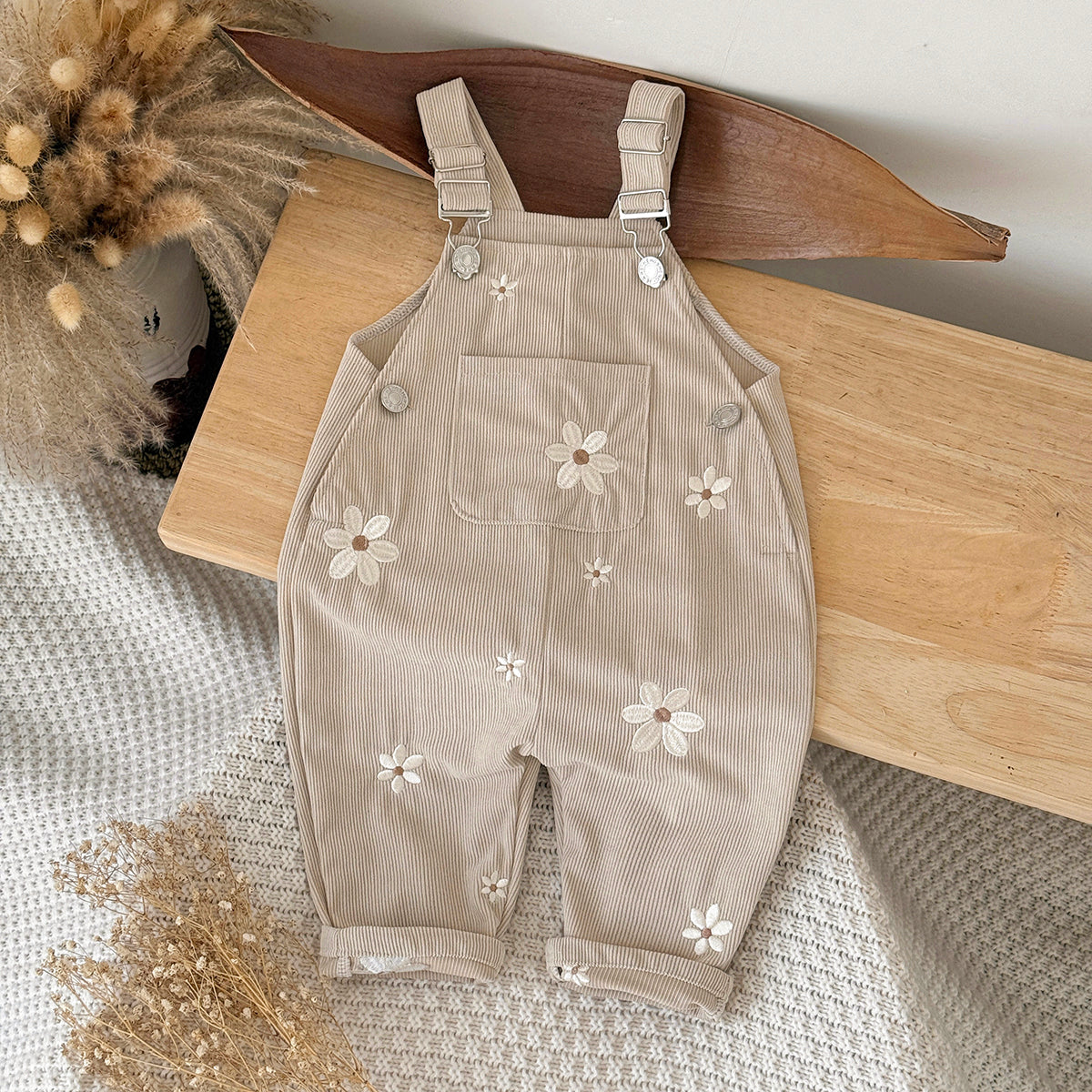 Women's and Baby Floral Embroidered Fleece Wraparound Pants 0-3 Years Old
