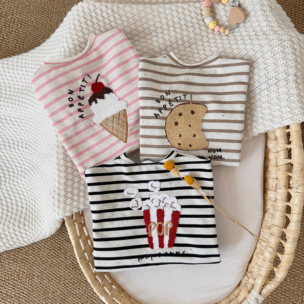 Baby Long Sleeve Food Embroidered Jumpsuit Romper 1-18 Months