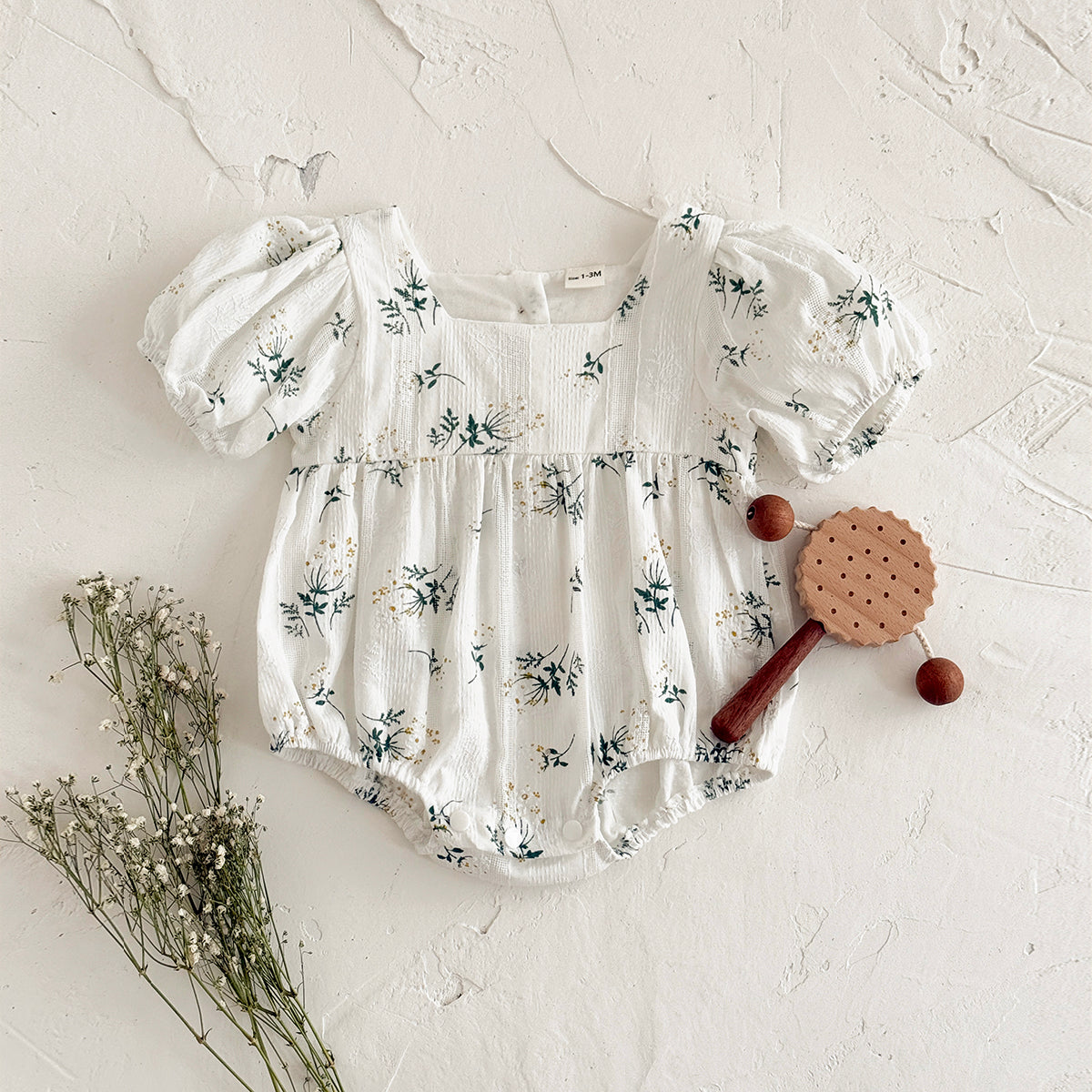 Summer Lilac Floral Romper for Baby Girls