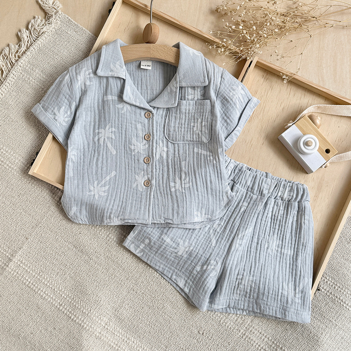 Baby Tropical Palm Tree Muslin Summer Two-Piece Set