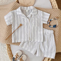Baby Striped Short Sleeve Shirt & Shorts 2Pcs Summer Outfit