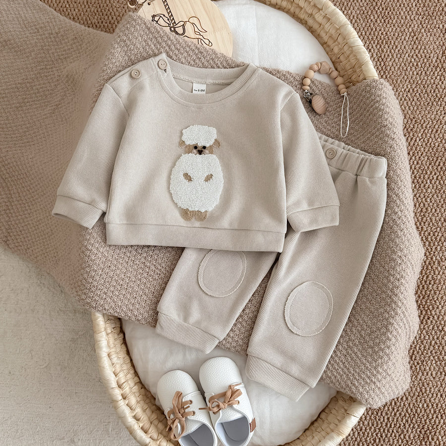Lamb Towel Embroidery Set for Spring Autumn