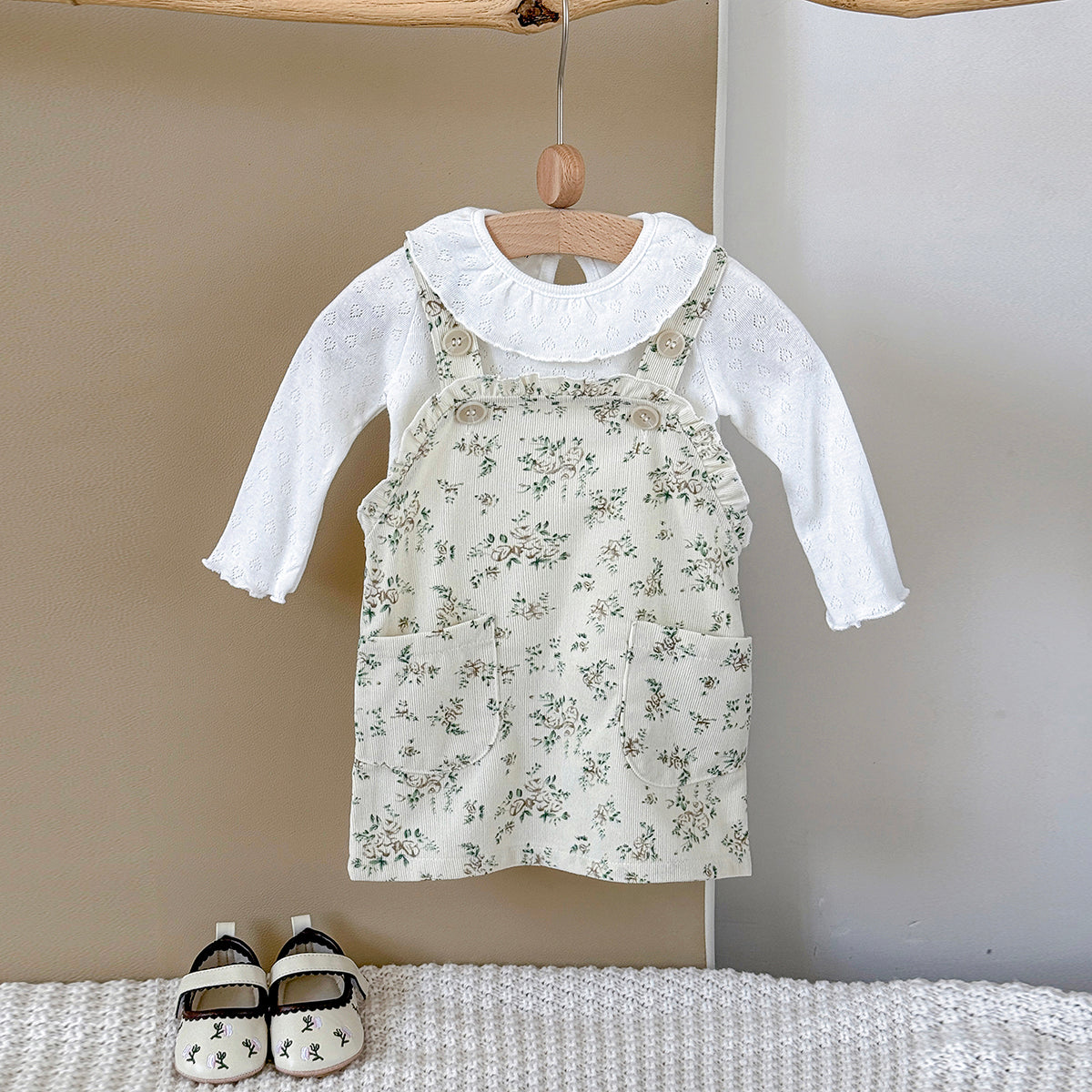 Baby Girls Printed Suspender Dress Set 6Months-3Years
