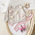 Baby Boy Girl Sweatshirt Set, 3D Teddy Top With Soft Stretch Rib Pants