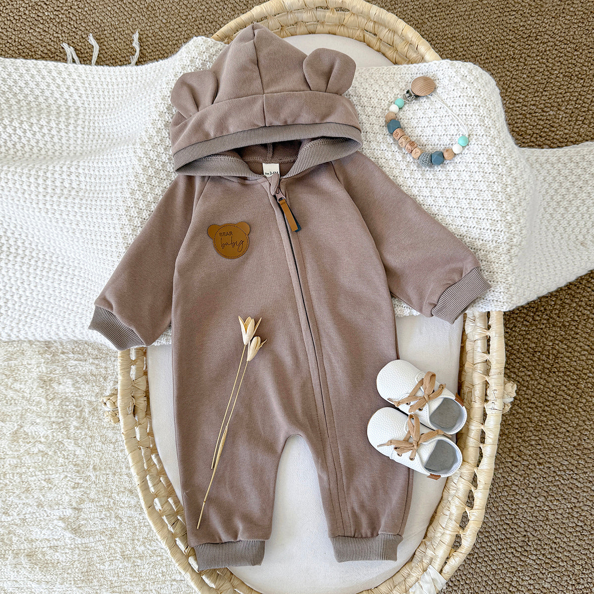 Baby Long Sleeve Cotton Blend Jumpsuit Spring Autumn Casual Romper 1-18 Months Old