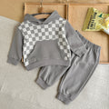 Toddler Checkered Hoodie & Jogger Pants 2 Piece Outfit